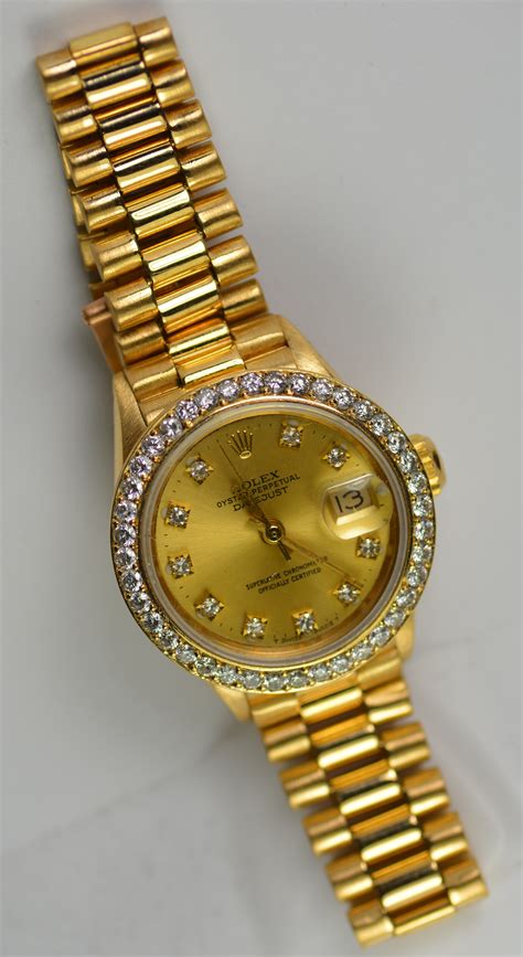 womens rolex watch gold|ladies 36mm yellow gold watch.